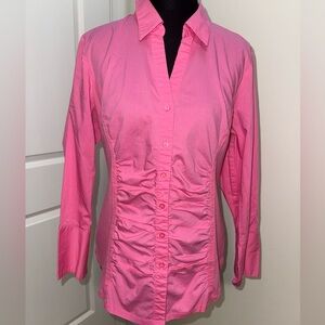 Pink V-neck blouse